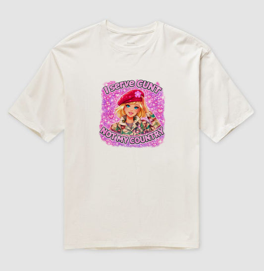 Camiseta Oversized Delgado "I serve cunt not my country"