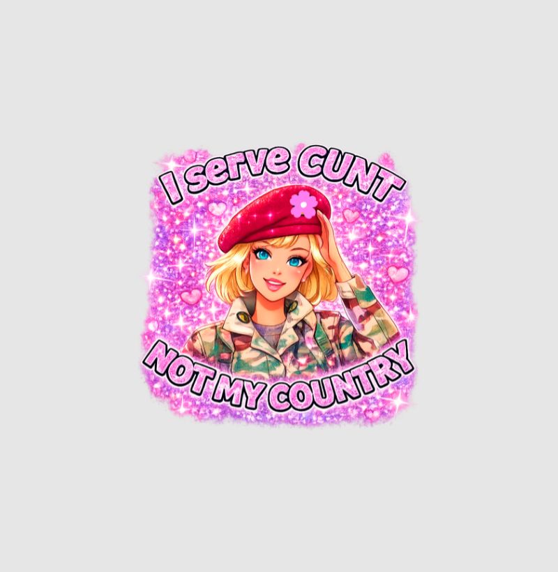 Camiseta Oversized Delgado "I serve cunt not my country"