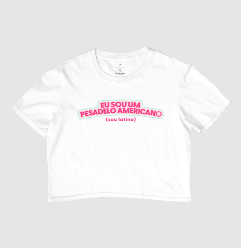 Cropped Delgado "EU SOU UM PESADELO AMERICANO"